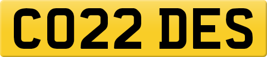 CO22 DES private number plate